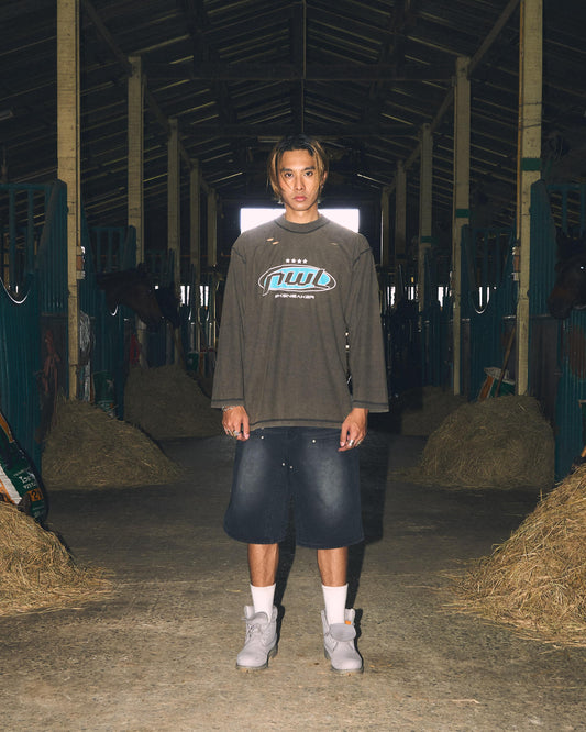 NWL24 NWL x SK SNEAKER 01 Boxy Long Slevee Brownfade