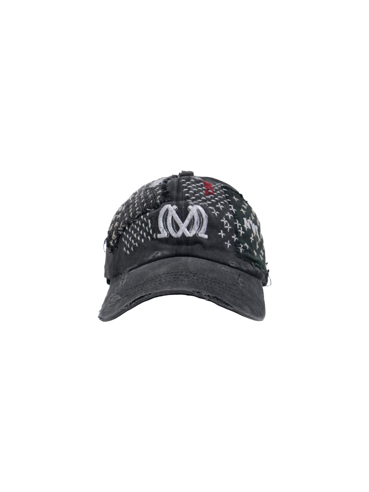 1of1 Black Sashiko Distressed Cap 04