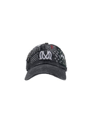 1of1 Black Sashiko Distressed Cap 04