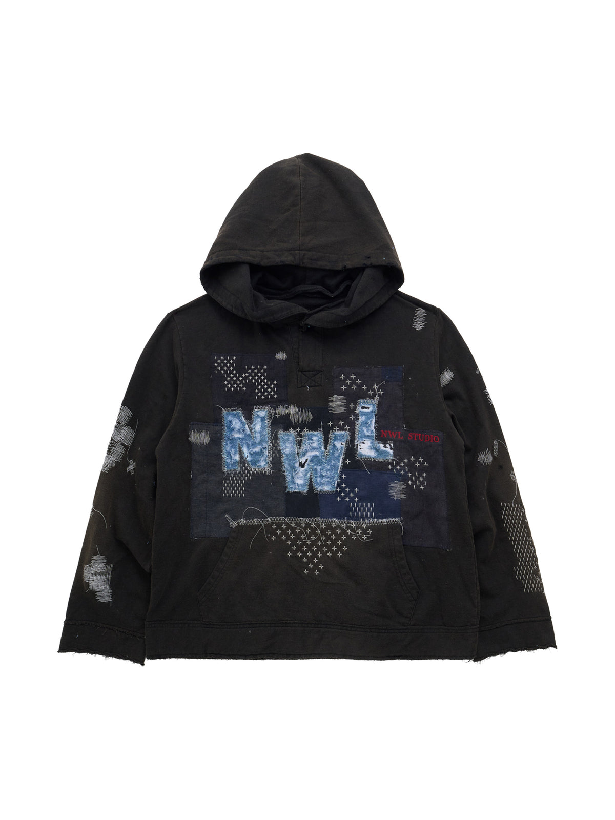 1of1 Black Brown Sashiko Patchwork 03