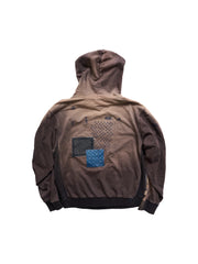 1of1 Brown Faded Sashiko Hoodie 01