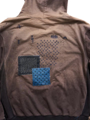 1of1 Brown Faded Sashiko Hoodie 01