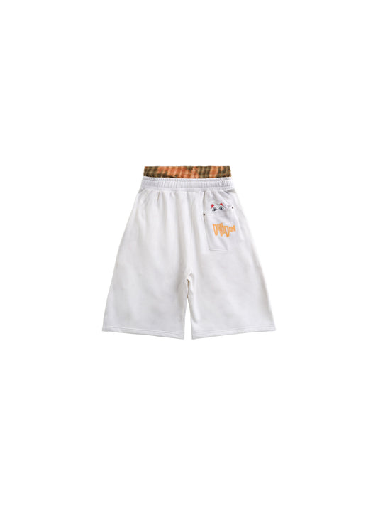 Dandadan Layered Plaid Short White