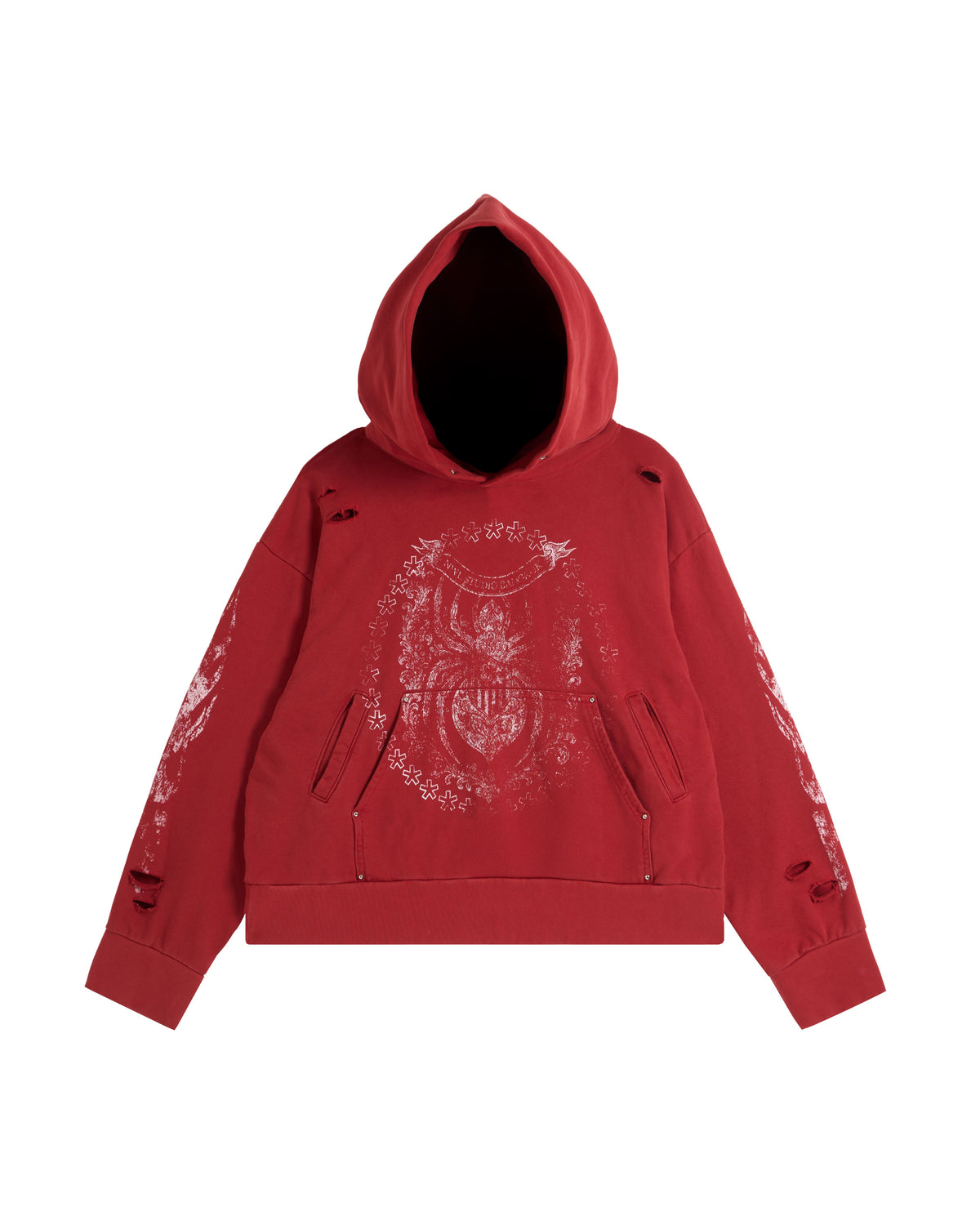 44TEES 26 Hoodie Red Faded