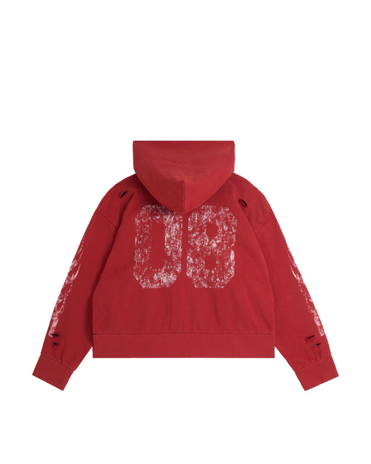 44TEES 26 Hoodie Red Faded