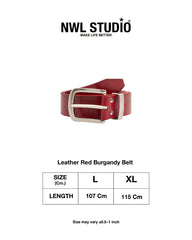 Leather Red Burgandy Belt *HANDMADE* (Pre-order 30-45 Days)