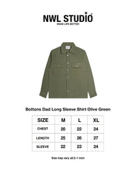 Bottons Dad Long Sleeve Shirt Olive Green (Pre-order 15-25 days)