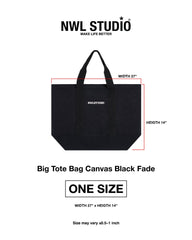 Big Tote Bag Canvas Black Fade