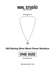 925 Sterling Silver Moon Flower Necklace