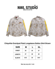 Chiquitita Overdyed Plaid Longsleeve Botton Shirt Brown