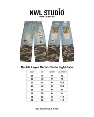 Double Layer Denim-Camo Light Fade